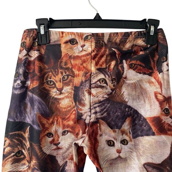 1991 INC Soft Creamy Cat Collage Stretch Leggings size large Cat Lady - Picture 4 of 7